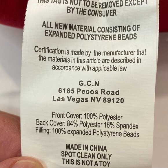 Las Vegas Travel Pillow / Cushion - Red - Picture 5 of 6